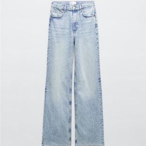 Zara TRF High Waist Light Blue Wide Legged Jeans Sz 0/25